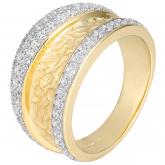 Damen Ring 585 Gelbgold bicolor mit 77 Brillanten 1,043 ct. | Gelbgoldschmuck