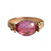Spann-Ring vergoldet mit Turmalin rosa | Vergoldet