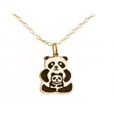 Collier "Panda-Bär mit Kind" 925 Silber/vergoldet | Vergoldet